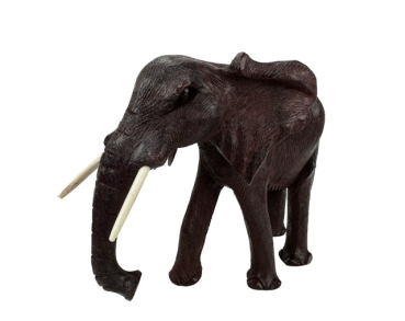 Preview: Handgeschnitzter Elefant aus Rosenholz Rüssel gesenkt